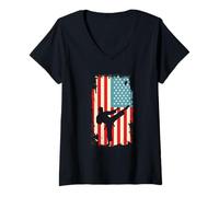 Mujer Bandera Americana Artes Marciales Karate Taekwondo Camiseta Cuello V