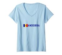 Mujer Bandera Andorra Identidad Nacional Camiseta Cuello V