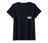 Mujer Bandera ANTÁRTICA Verdadero Sur Camiseta Cuello V