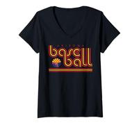 Mujer Bandera AZ de Arizona, diseño retro de puesta de sol, deportes de Arizona Camiseta Cuello V