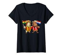 Mujer Bandera Bolivia Paraguay Raíces Bolivianas Herencia Camiseta Cuello V