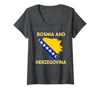 Mujer Bandera Bosnia y Herzegovina para Hombres, Mujeres y niños bosnios Camiseta Cuello V