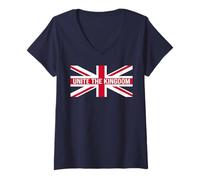 Mujer Bandera británica de Reino Unido Union Jack Unite The Kingdom Camiseta Cuello V