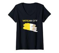 Mujer Bandera Ciudad del Vatican Camiseta Cuello V
