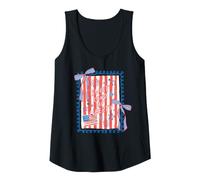 Mujer Bandera con Lazo de Sweet Land of Liberty Patriotic Coquette, EE. UU. Camiseta sin Mangas