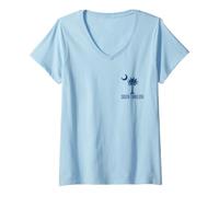 Mujer Bandera DE ÁRBOL DE Palmetto DE Carolina del Sur SC Cresent Moon Camiseta Cuello V