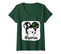 Mujer Bandera de Argelia Niñas argelinos Orgullosos Camiseta Cuello V