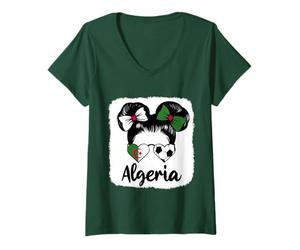 Mujer Bandera de Argelia Niñas argelinos Orgullosos Camiseta Cuello V