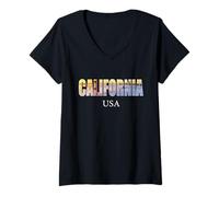 Mujer Bandera de California Cali Camiseta Cuello V