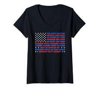 Mujer Bandera de Estados Unidos del 4 de julio con texto en inglés "You Don't Have No Whistling Bungholes" Camiseta Cuello V