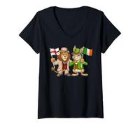 Mujer Bandera de Inglaterra e Irlanda Raíces inglesas Reino Unido Camiseta Cuello V