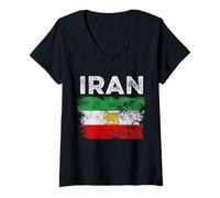 Mujer Bandera de Irán Camiseta Cuello V