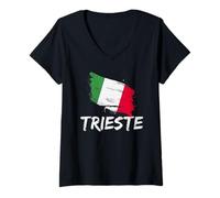 Mujer Bandera de Italia de Trieste, Recuerdo del Orgullo Italiano Camiseta Cuello V