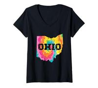 Mujer Bandera de Ohio The State para Hombre y Mujer, Bandera de Ohio Camiseta Cuello V