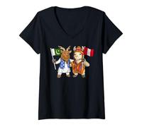 Mujer Bandera de Pakistán y Perú Raíces pakistaníes Orgullosa Camiseta Cuello V