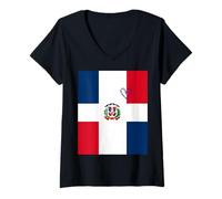 Mujer Bandera de República Dominicana Corazón Dominicano Orgulloso Día N Camiseta Cuello V