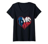 Mujer Bandera de Texas, corazón, amor, estrella, orgullo estatal, vintage, patriota Camiseta Cuello V