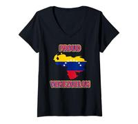 Mujer Bandera de Venezuela Patriótica Hombres Mujeres Niños Orgulloso Venezolano Camiseta Cuello V