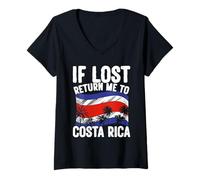 Mujer Bandera de Viaje de Vacaciones de Costa Rica si se Pierde regresa a Costa Rica Camiseta Cuello V