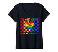 Mujer Bandera del Orgullo Gay Girl La única elección que hice fue ser yo mismo Camiseta Cuello V