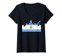 Mujer Bandera Divertida de fútbol Americano 26 Argentina Camiseta Cuello V