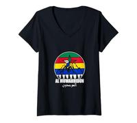 Mujer Bandera drusa, Al Muwahhidun, Druzen Estrella símbolo Bandera drusa Camiseta Cuello V