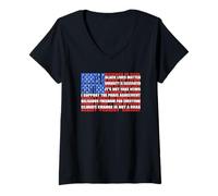 Mujer Bandera Estadounidense de protesta política - Igualdad, Ciencia y Derechos Camiseta Cuello V