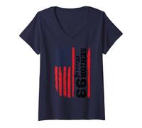 Mujer Bandera Estadounidense para Personas Mayores Clase de 1999 Clase de 2099 Camiseta Cuello V