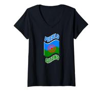 Mujer Bandera Gitana. Original, Alegre, Colorida Y Con Mensaje Camiseta Cuello V