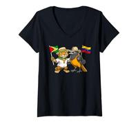 Mujer Bandera Guyana Venezuela Raíces Guyanesas Herencia Camiseta Cuello V