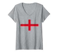 Mujer Bandera INGLÉS DE INGLÉS Cruz DE San Jorge Camiseta Cuello V