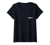 Mujer Bandera Italiana Italia Italia Familia Patrimonio Italiano Camiseta Cuello V