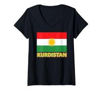 Mujer Bandera kurda patriótica kurda para Hombres, Mujeres y niños, Kurdistán Camiseta Cuello V
