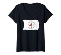 Mujer Bandera Ondulada de Lenni Lenape Nativo Americano Algonquino Camiseta Cuello V