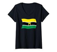 Mujer Bandera Ondulada del Pueblo Ashanti África Africana Camiseta Cuello V