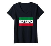 Mujer Bandera Paisan Box Camiseta Cuello V