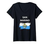 Mujer Bandera San Marino Camiseta Cuello V