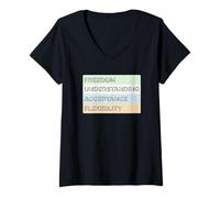 Mujer Bandera sin Etiqueta sin Etiqueta LGBTQ+ Mes del Orgullo Identidad de género Camiseta Cuello V