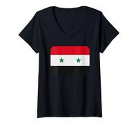 Mujer Bandera Siria Camiseta Cuello V