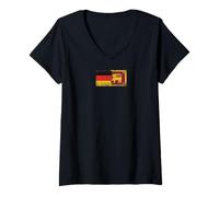 Mujer Banderas de Alemania y Sri Lanka - Sri Lanka alemán Camiseta Cuello V