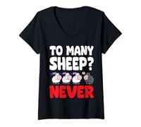 Mujer Banderas de ovejas Negras To Many Sheep Never Australia Camiseta Cuello V
