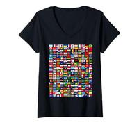 Mujer Banderas del Mundo, Banderas internacionales, Banderas de país para niños Camiseta Cuello V