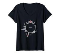 Mujer Bangkok Tiny Planet con Famosos templos y monumentos Camiseta Cuello V