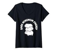 Mujer Bara Energía Mínima - Capibara Cansada Lindo Animal Relajado Camiseta Cuello V