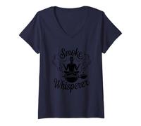 Mujer Barbacoa Divertida susurradora de Humo Camiseta Cuello V