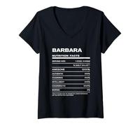 Mujer Barbara Datos de Nutrición Nombre Gracioso Camiseta Cuello V