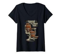Mujer Barber Hairdresser Hair Stylist Haircut Chair Barbershop Camiseta Cuello V