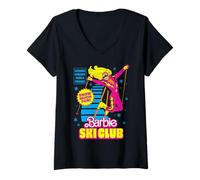 Mujer Barbie - Club de esquí Vintage Retro Invierno Diversión Camiseta Cuello V