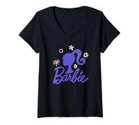 Mujer Barbie - Spring Has Sprung Silueta y Logo Camiseta Cuello V