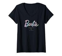 Mujer Barbie - Together We Shine - Diseño de teñido Anudado Pastel Camiseta Cuello V